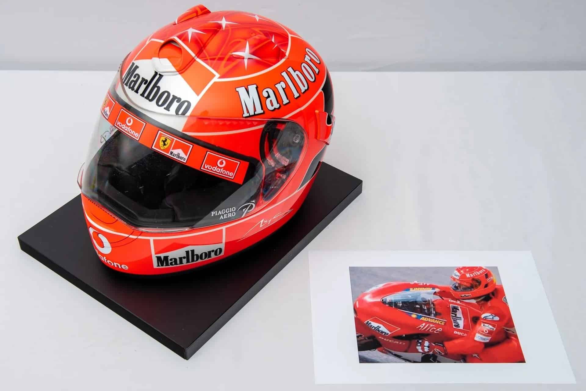 A subasta 4 cascos de moto de Michael Schumacher