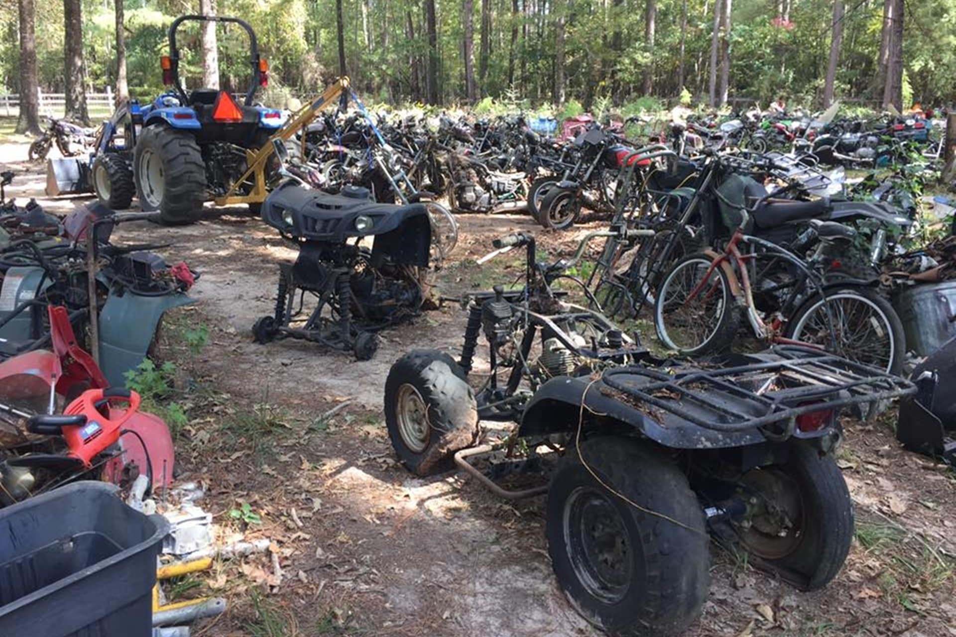Más de 4.000 motocicletas clásicas se mimetizan con la naturaleza en este desguace de Alabama