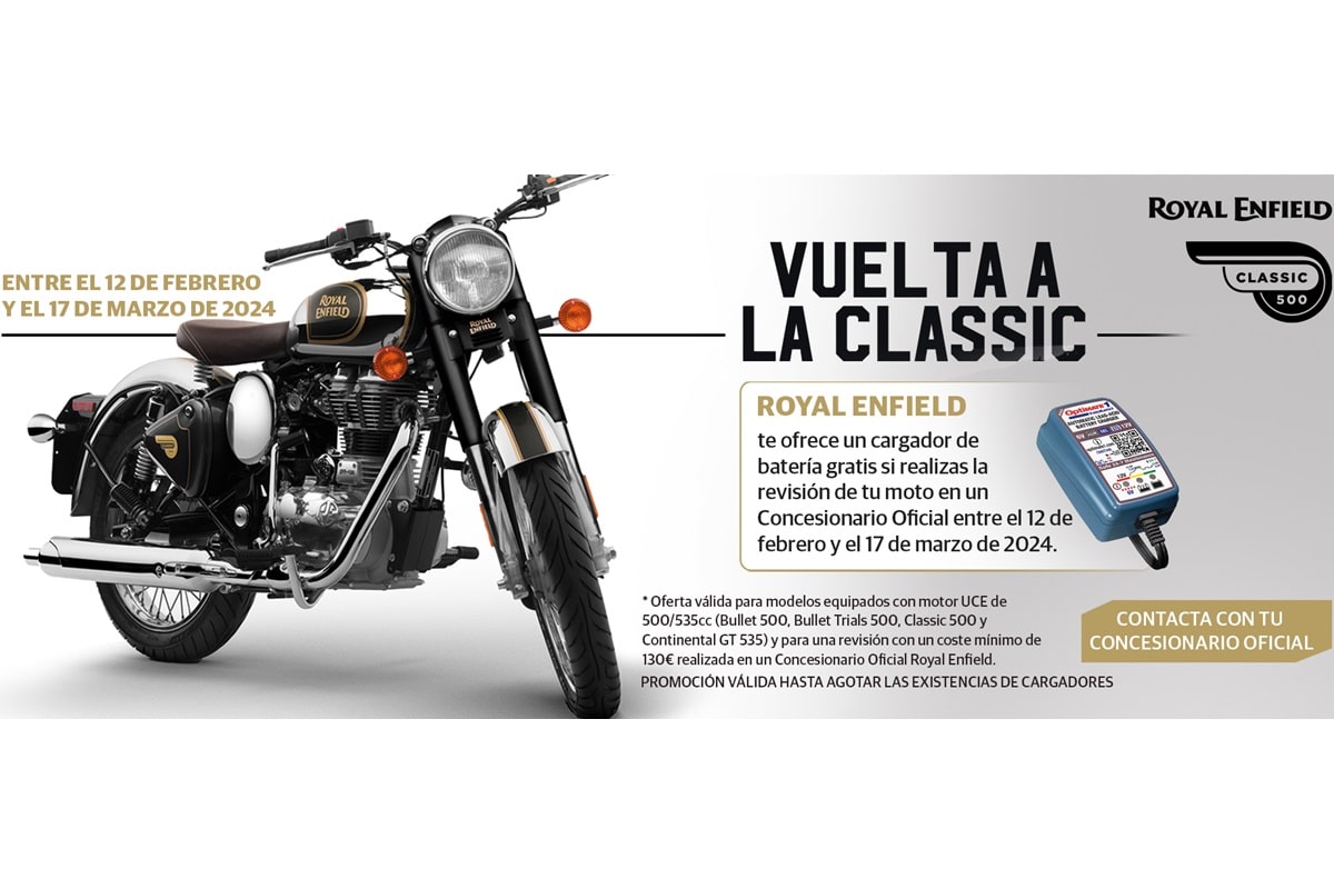 "Vuelta a la Classic", la campaña de servicio con la que Royal Enfield te regala un cargador de batería