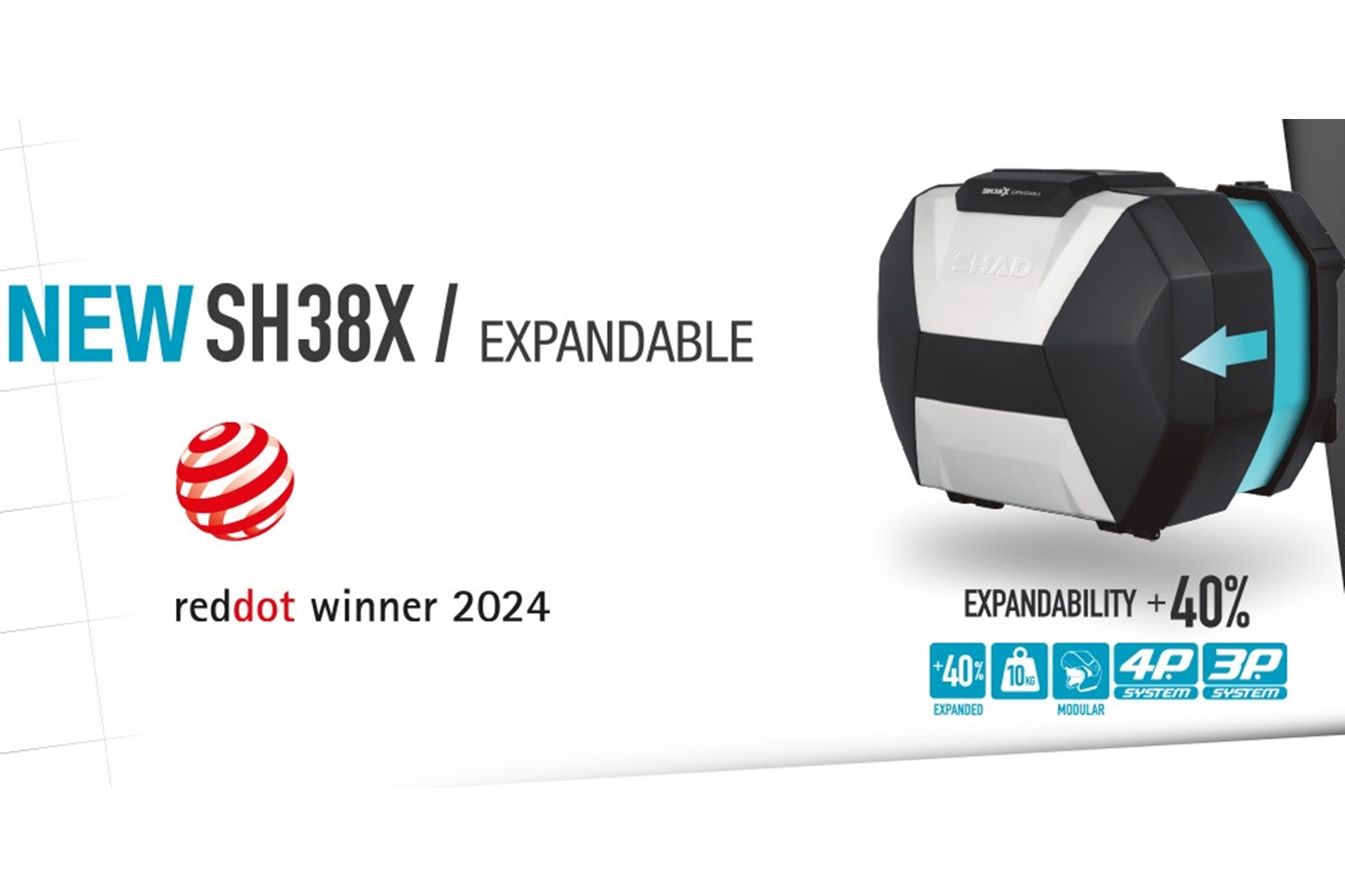 La maleta lateral SH38X Expandable de SHAD premiada con un Red Dot Award 2024