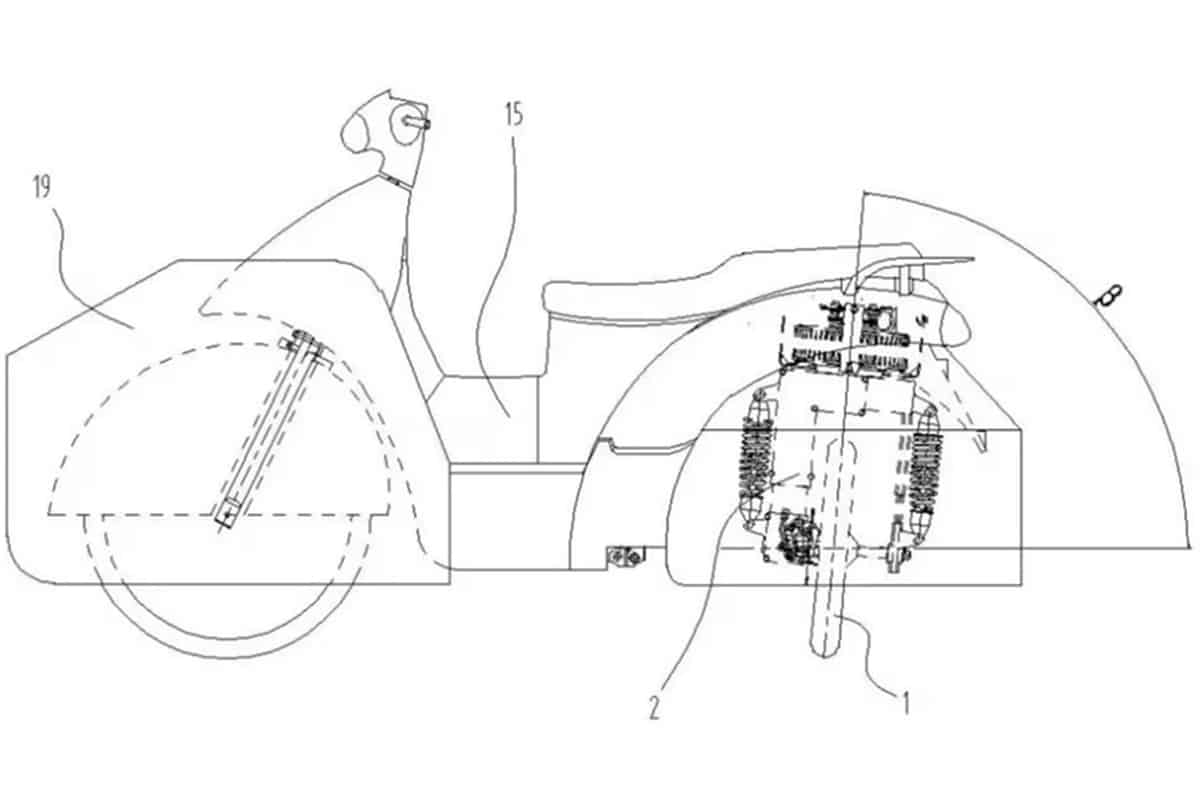 Zongshen registra el diseño de un scooter anfibio capaz de convertir su rueda trasera en una hélice