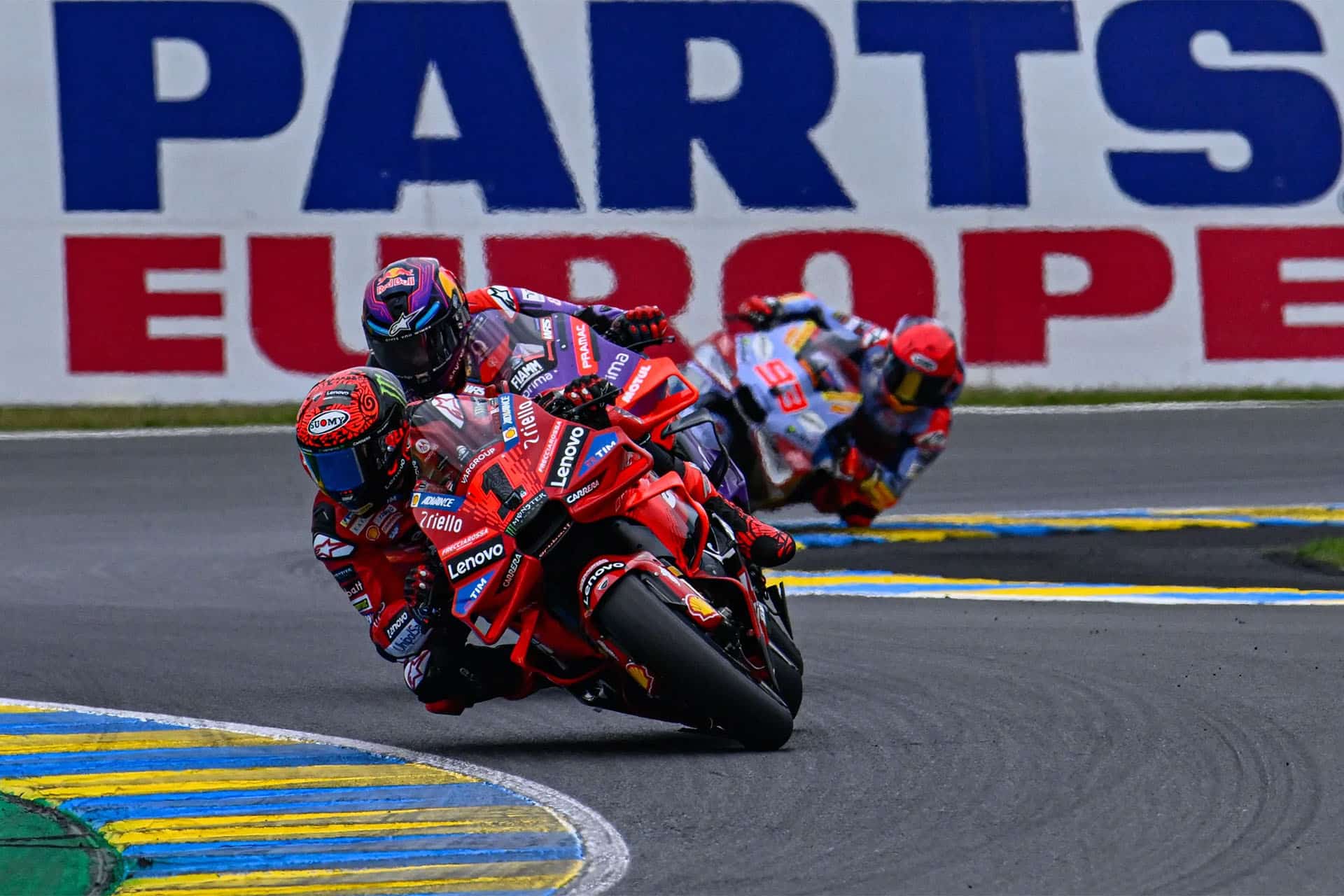 Bagnaia llevó el peso de la carrera gran parte de la misma