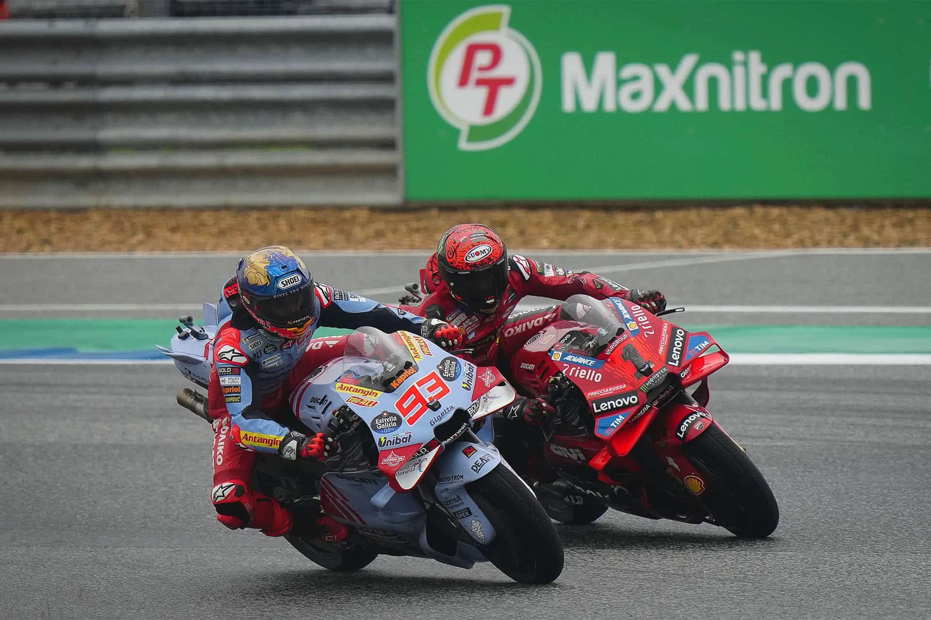 Márquez intentó por todos los medios ponerse al frente