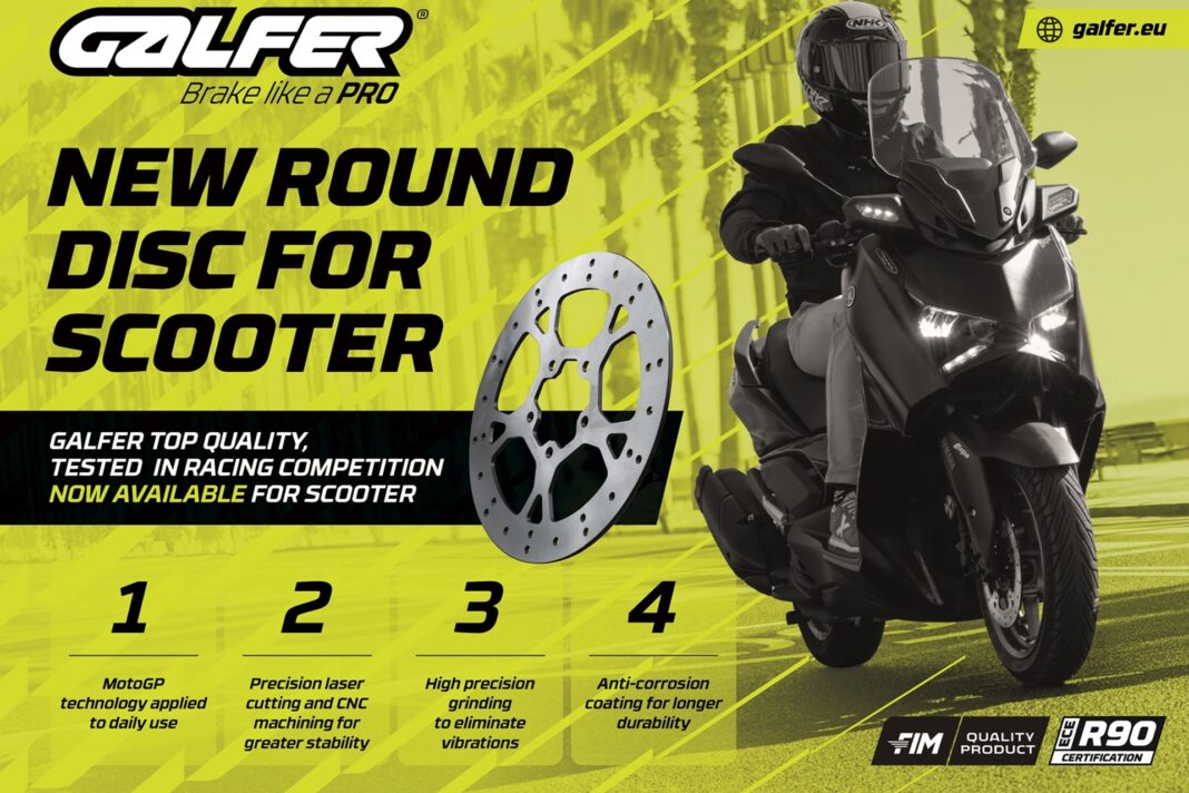 Galfer lanza al mercado sus nuevos discos de freno redondos para scooter