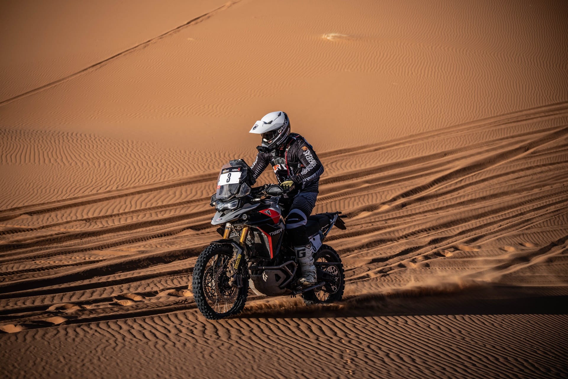 Una Tiger 900 Rally Pro termina el Addax Rally en segunda posición de la categoría trail