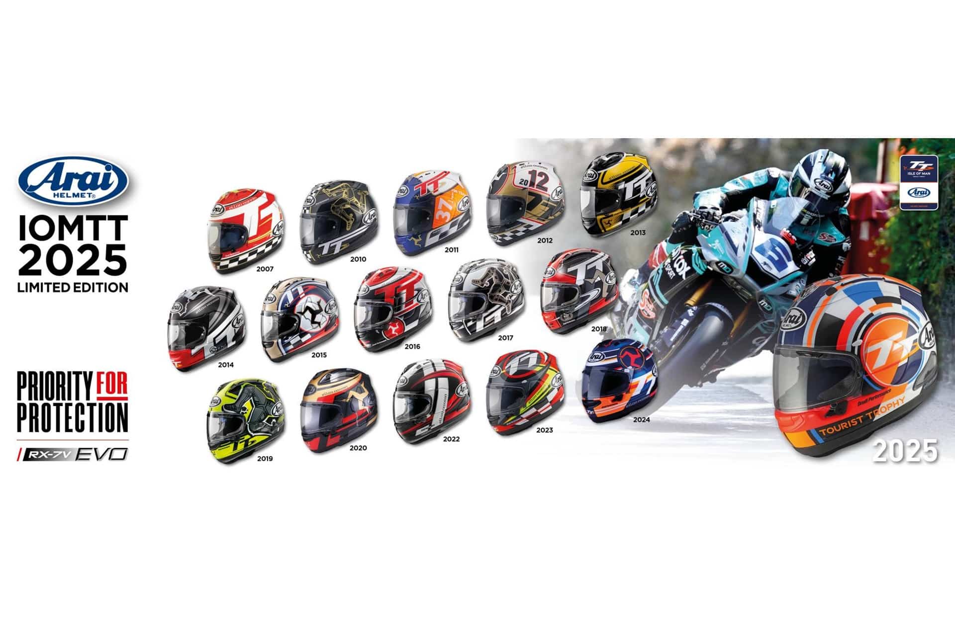 Arai RX-7V EVO 2025 IoM TT Limited Edition: El aliado perfecto dentro y fuera de la Isla de Man