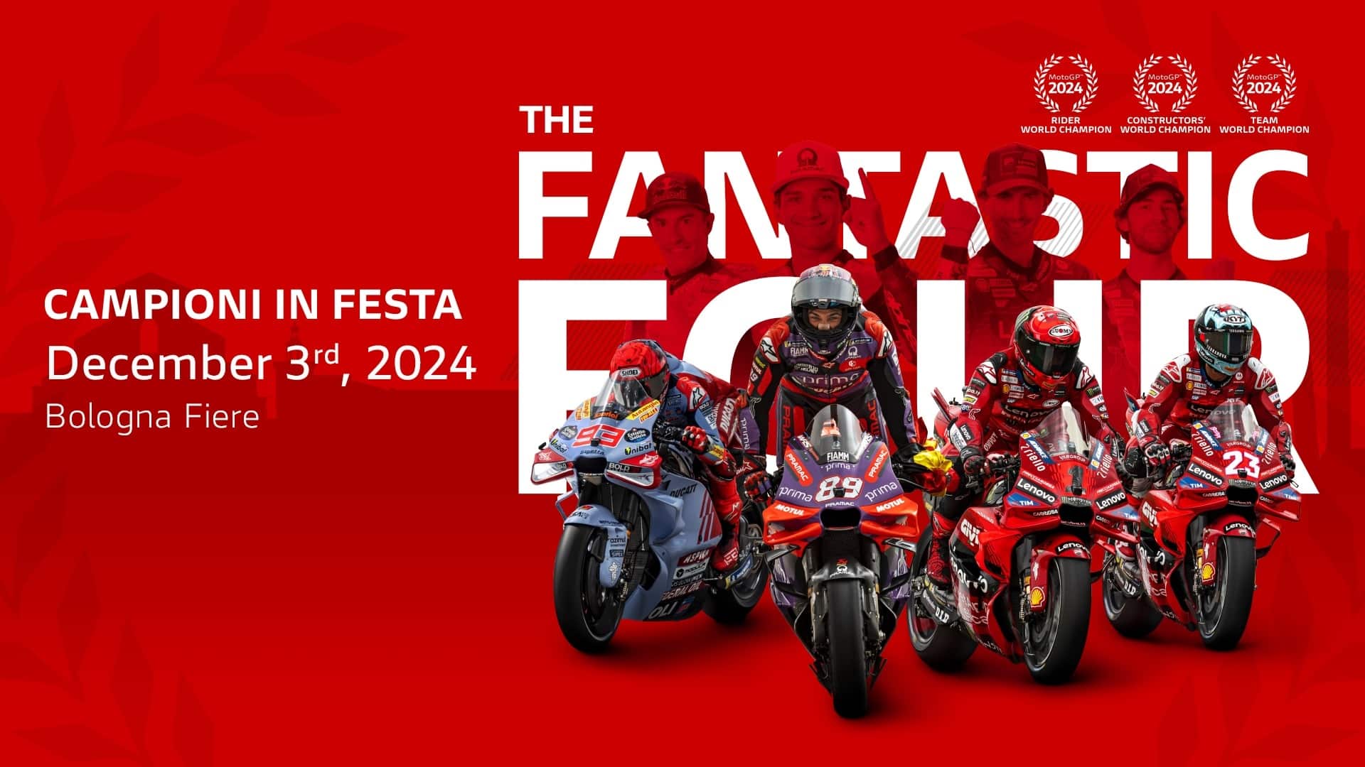 Ducati celebra un año de éxitos en la competición con su evento "Campioni in Festa"