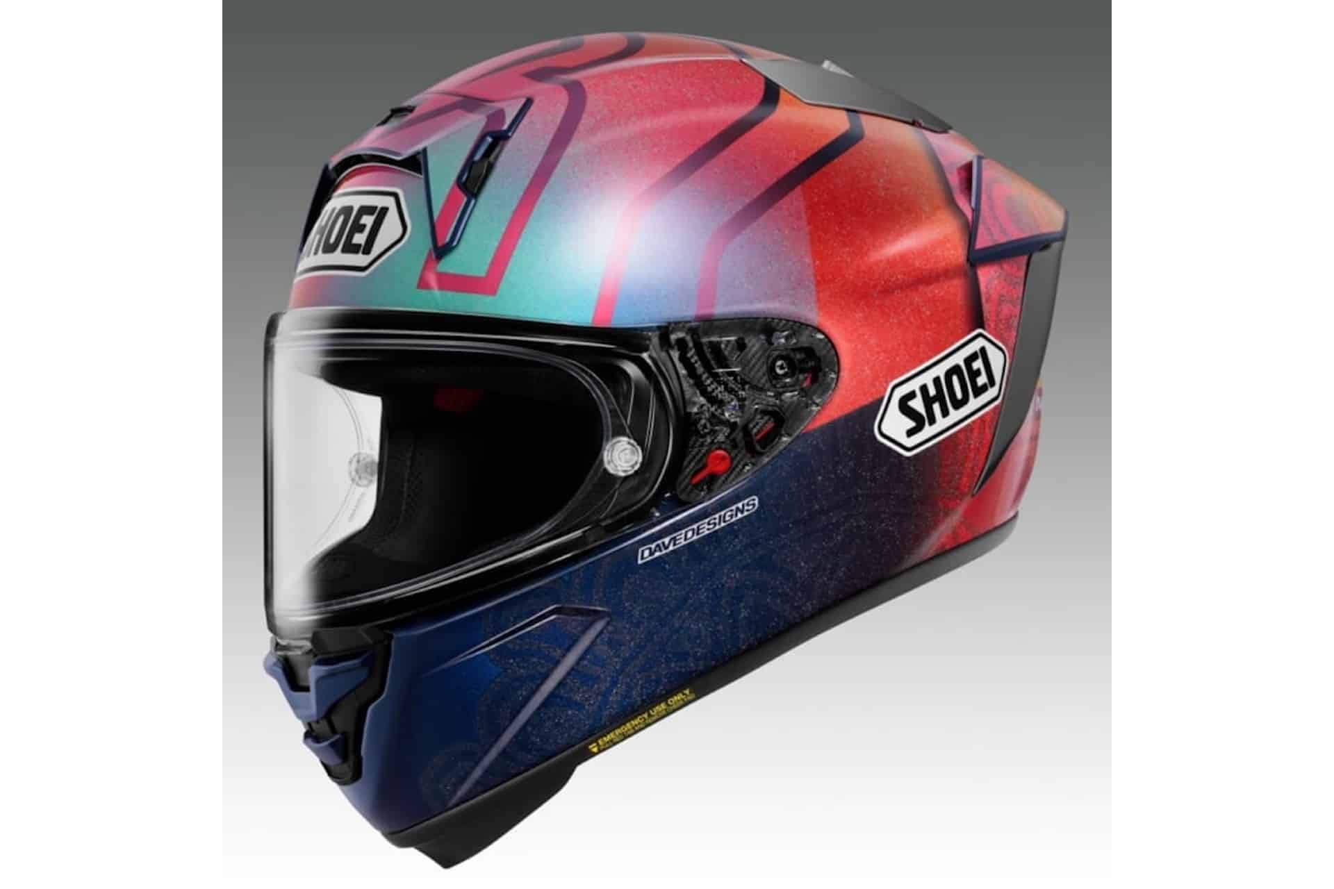 Shoei anuncia el nuevo casco de edición limitada Márquez Holi, sobre su buque insignia deportivo X-Fifteen