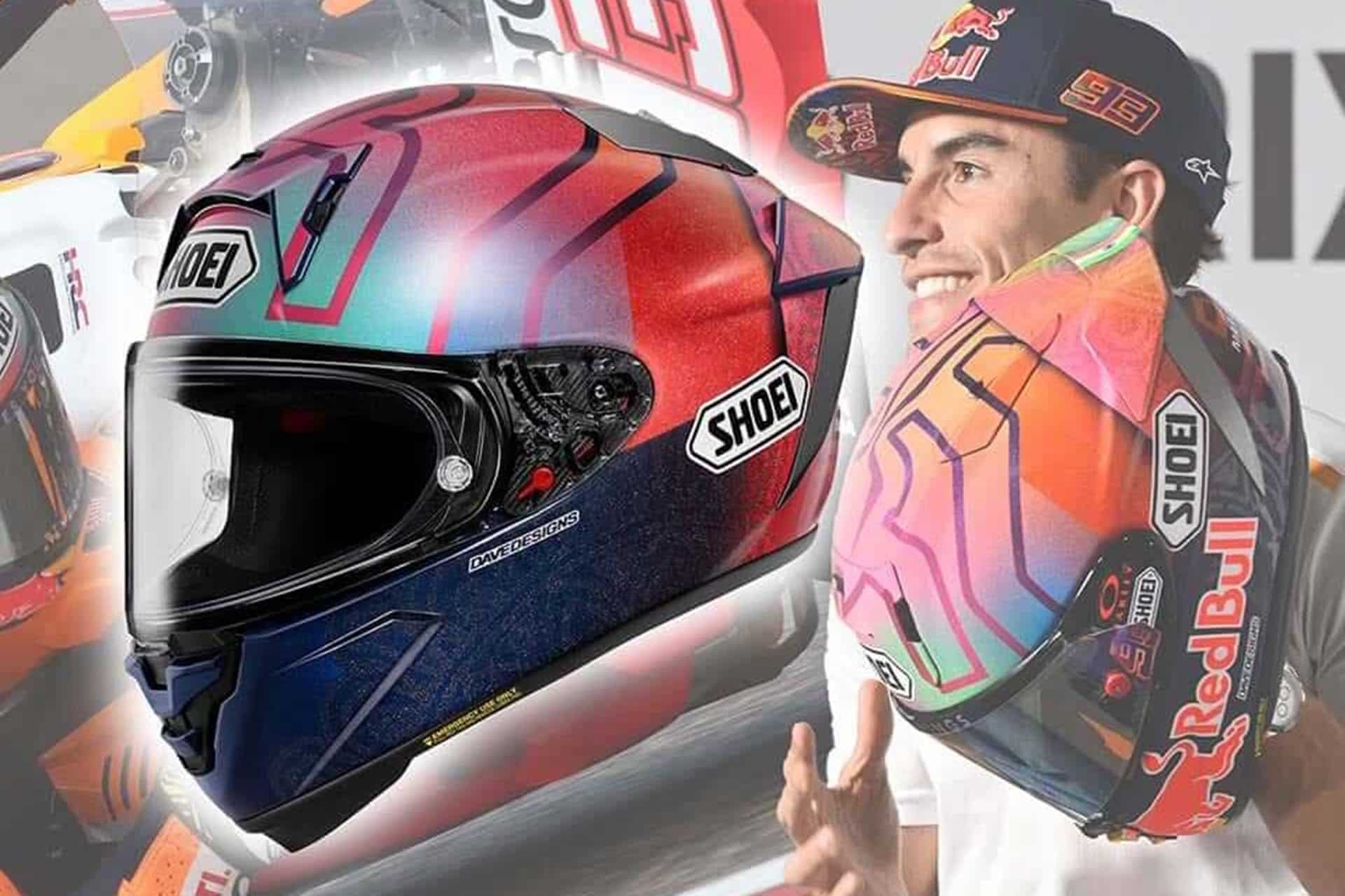 Shoei anuncia el nuevo casco de edición limitada Márquez Holi, sobre su buque insignia deportivo X-Fifteen