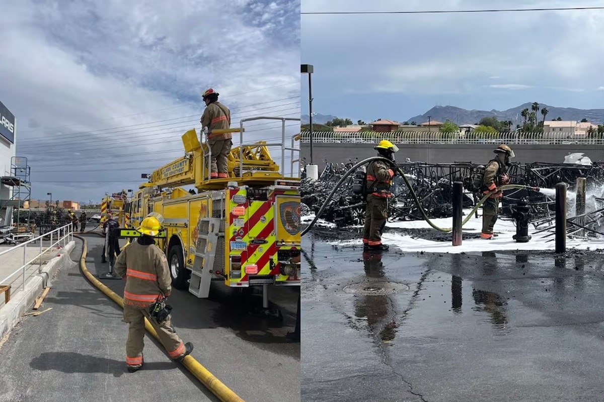 Un incendio arrasa un concesionario oficial RideNow Powersports en Las Vegas