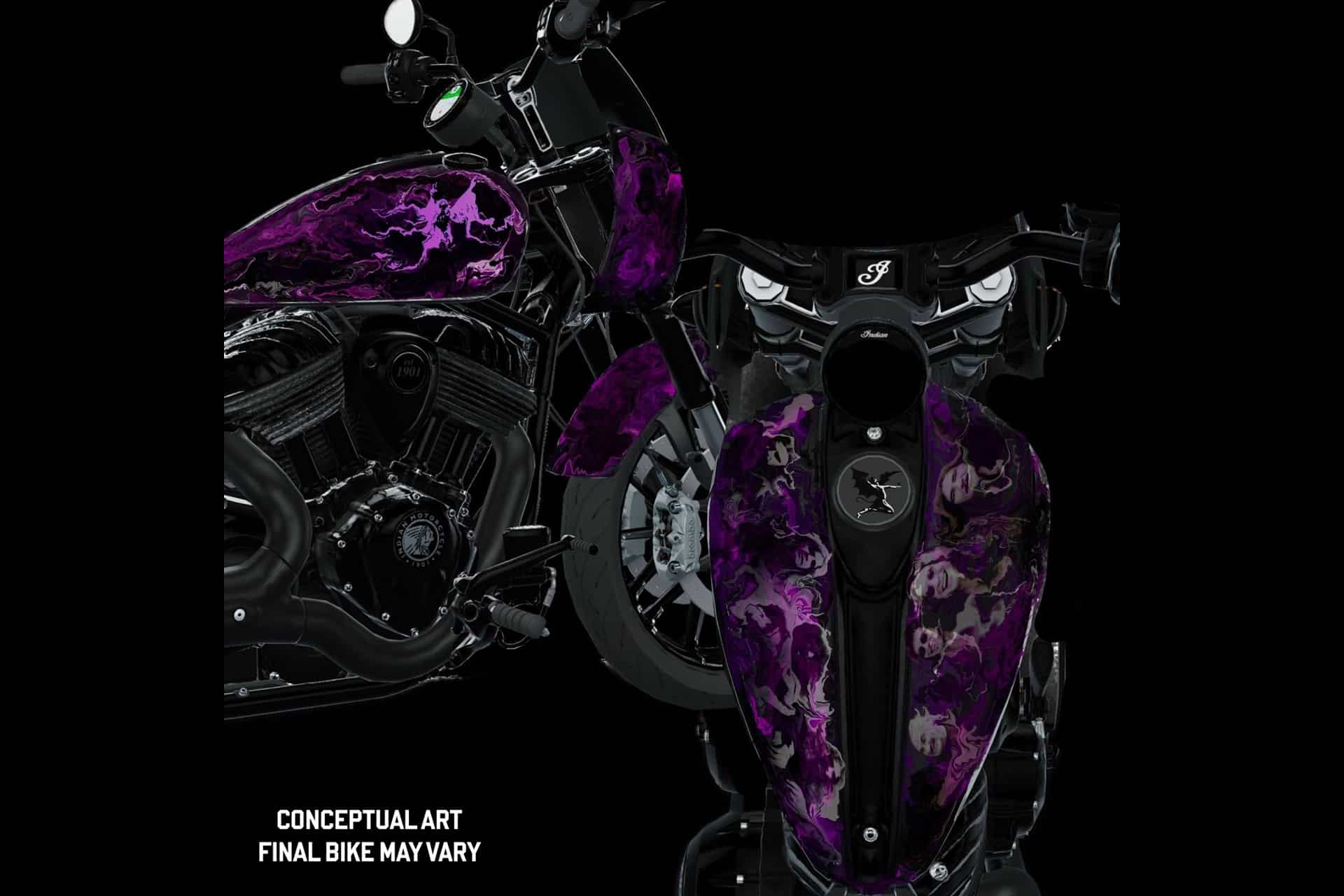 Indian Motorcycle dona una Sport Chief RT personalizada para una subasta benéfica coincidiendo con el espectáculo 'Back to the Beginning'