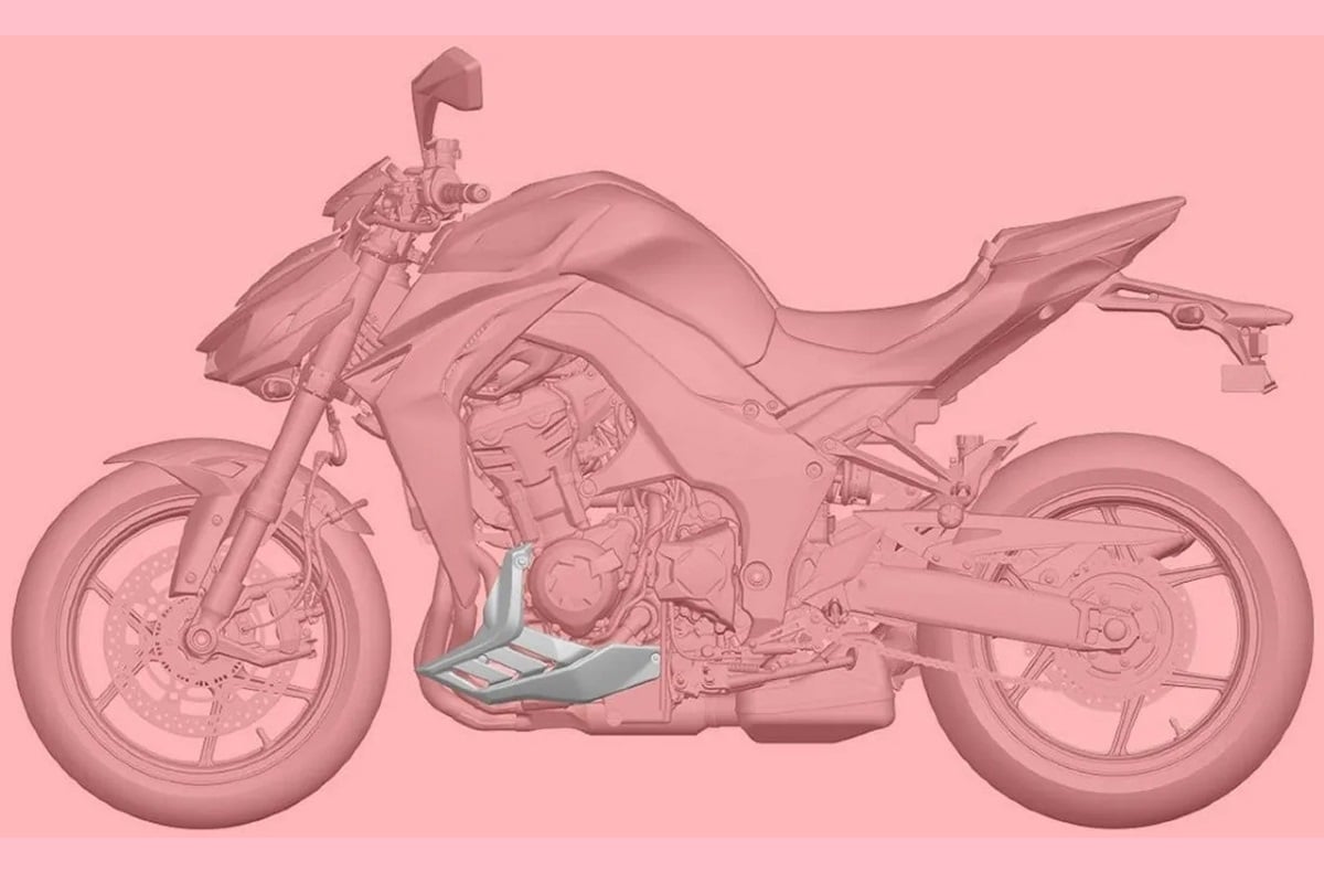 Z1100 2026: Kawasaki presenta el diseño final del modelo ante el registro europeo de patentes