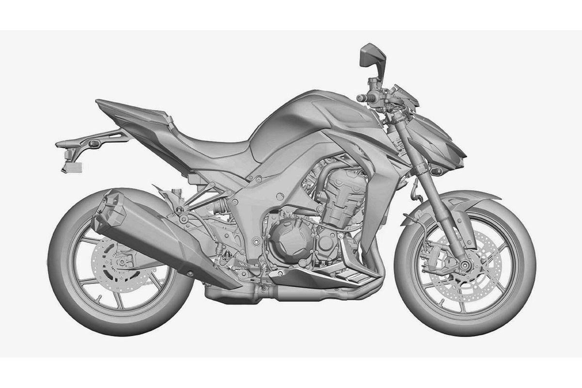 Z1100 2026: Kawasaki presenta el diseño final del modelo ante el registro europeo de patentes