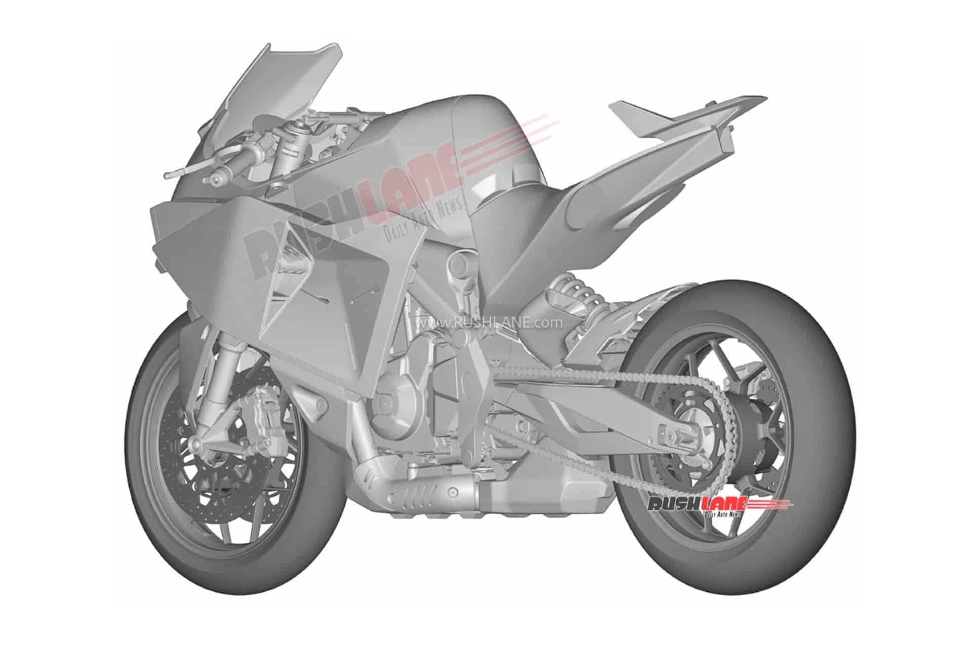 Se filtran las imágenes del registro de patentes del Tangent RR concept presentado en EICMA 2025