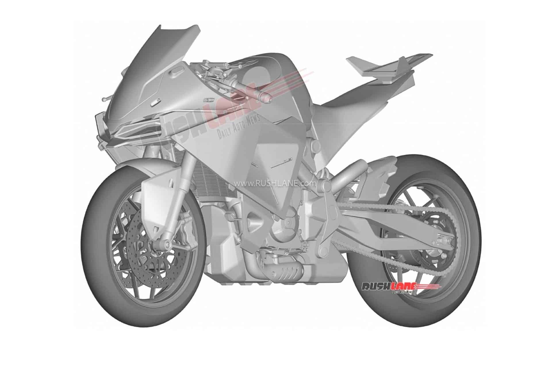 Se filtran las imágenes del registro de patentes del Tangent RR concept presentado en EICMA 2025