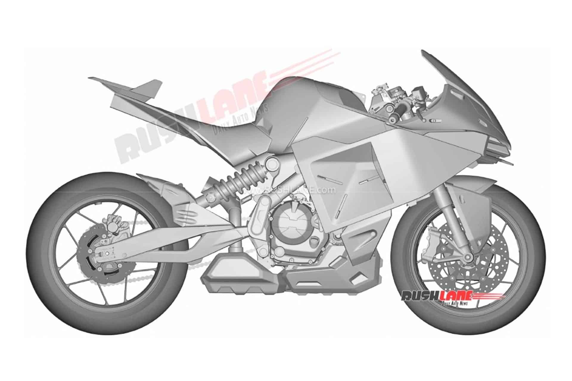 Se filtran las imágenes del registro de patentes del Tangent RR concept presentado en EICMA 2025