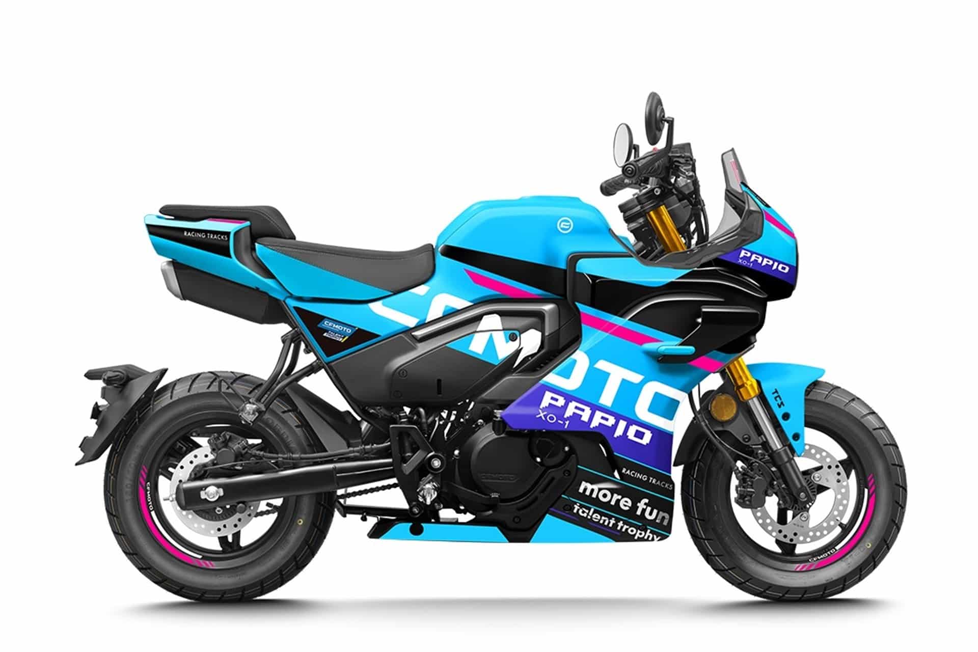 Nueva Papio XO-1 Racer: CFMoto “radicaliza” la imagen de su llamativa minimoto