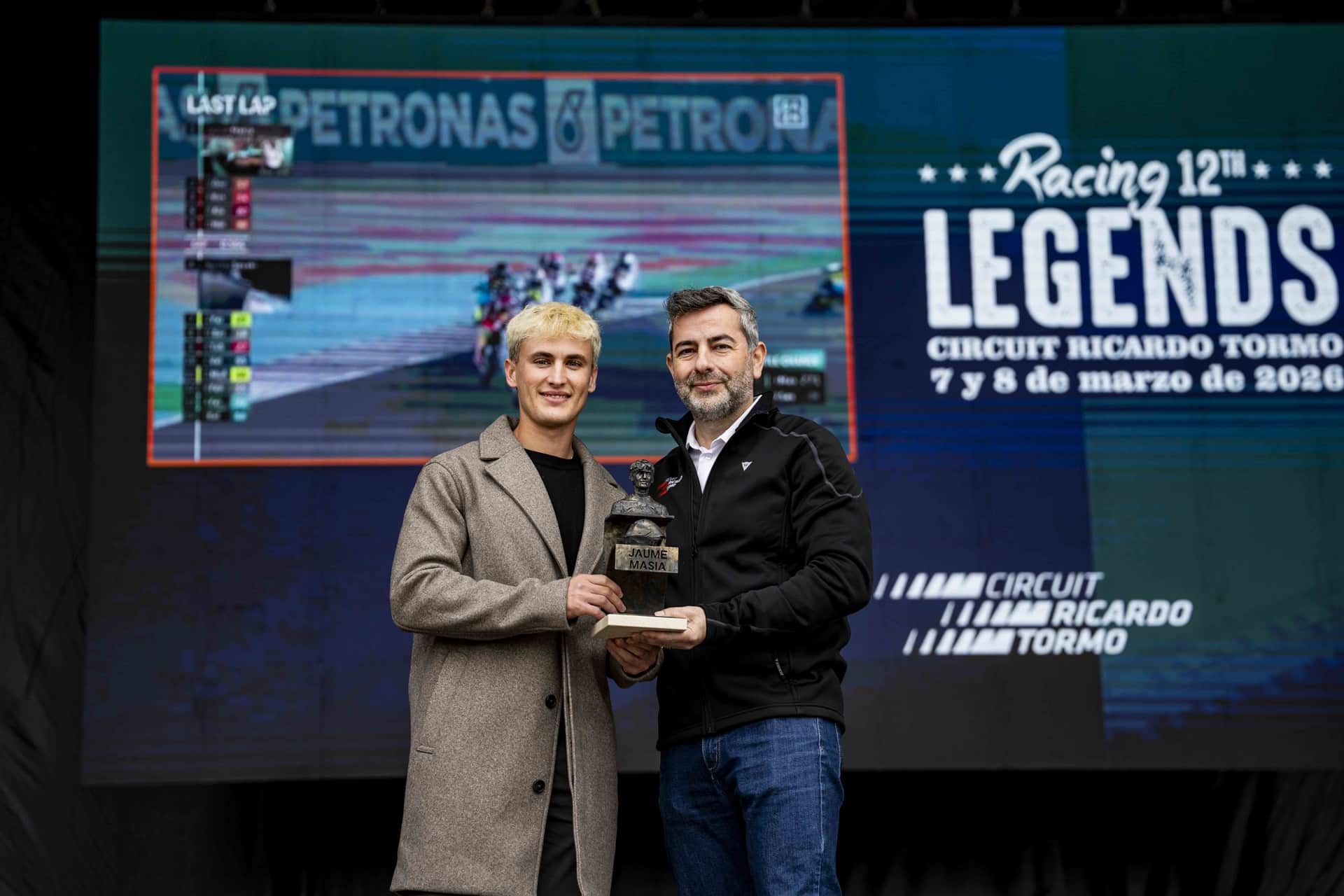 Jaume Masià homenajeado en el circuito Ricardo Tormo con motivo del Racing Legends 2026
