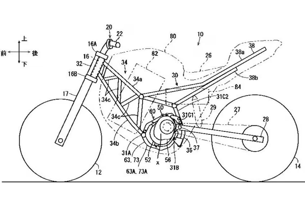 Kawasaki patenta un chasis modular destinado a alojar motores eléctricos de distintos tamaños