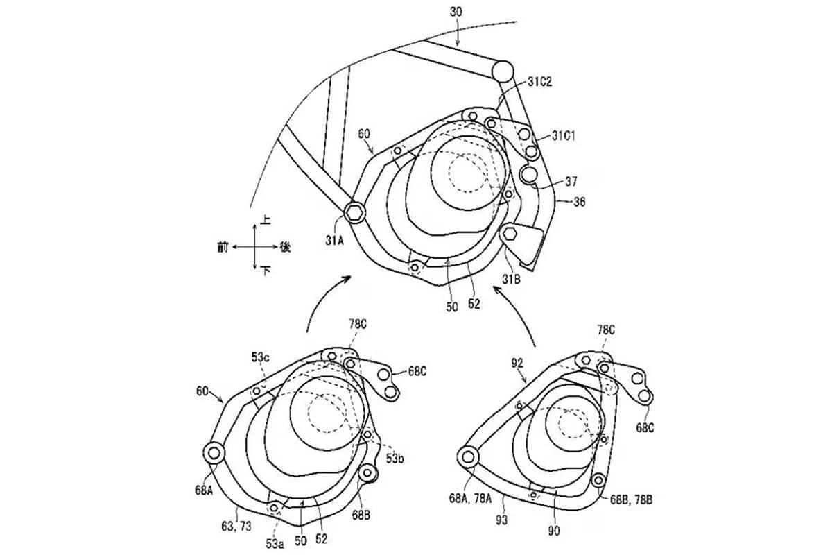 Kawasaki patenta un chasis modular destinado a alojar motores eléctricos de distintos tamaños