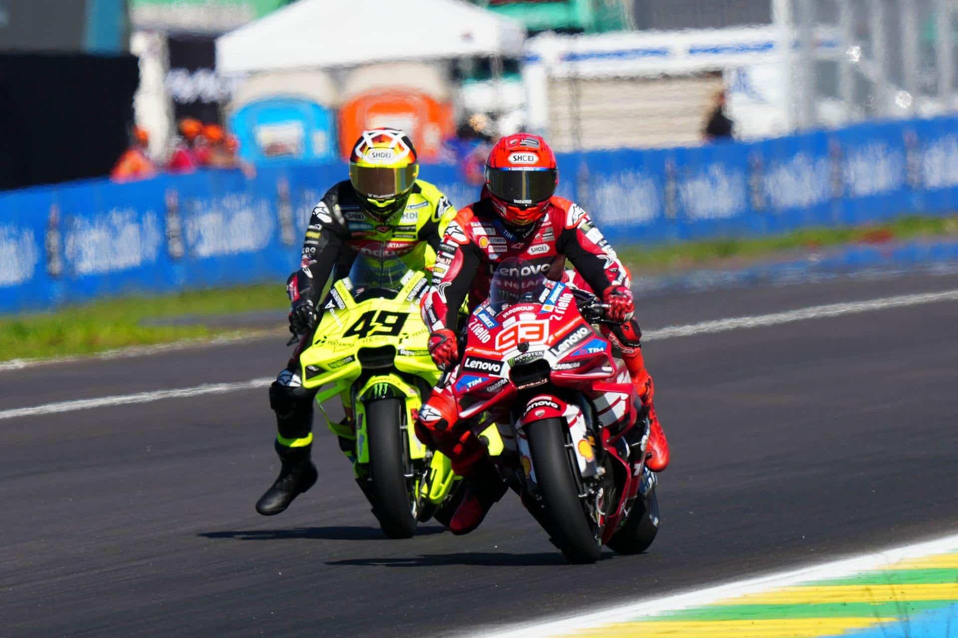 Márquez cometió un error precisamente en la zona afectada