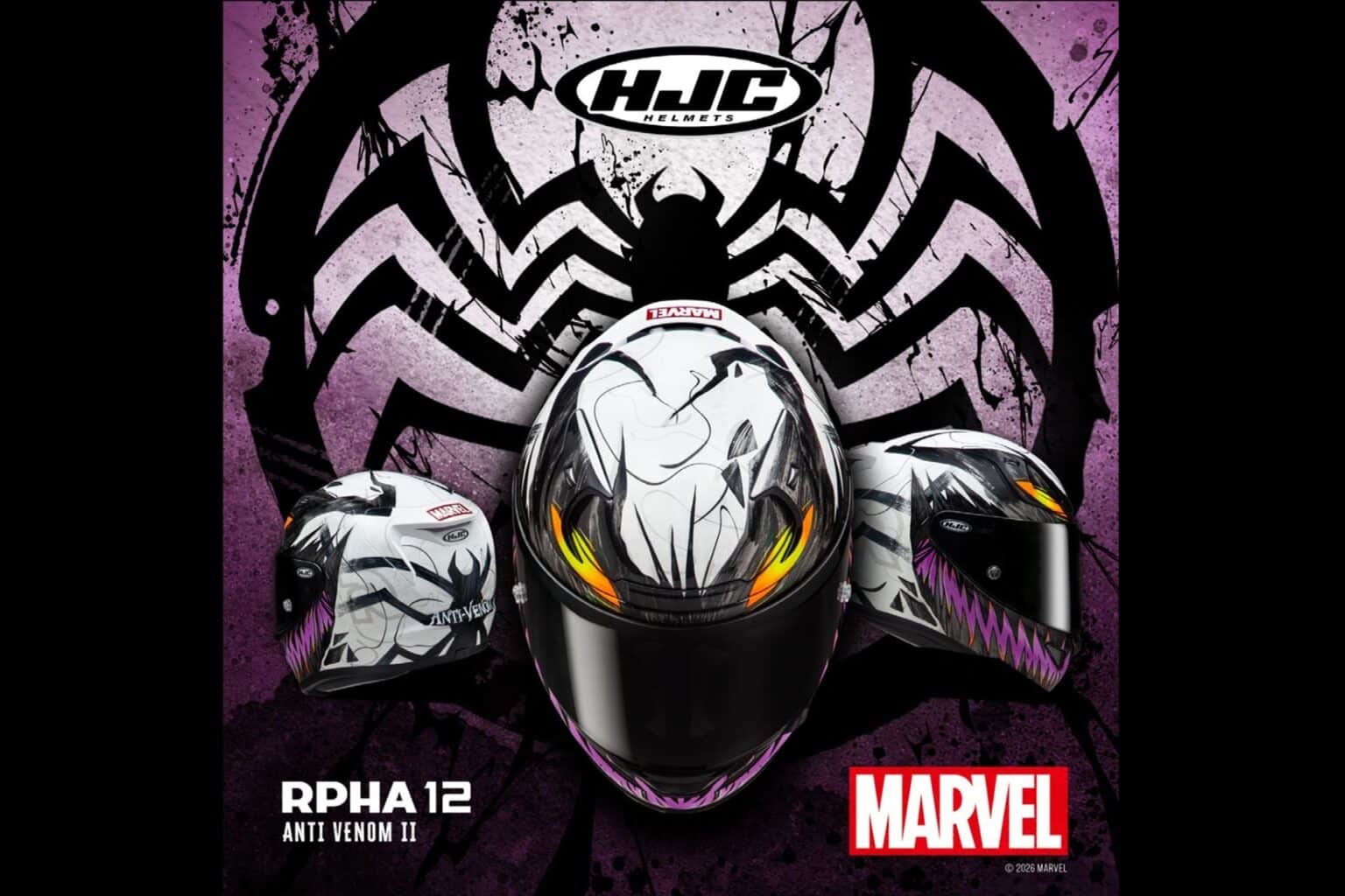 HJC lanza el casco Marvel más brutal: así es el RPHA 12 Anti-Venom II