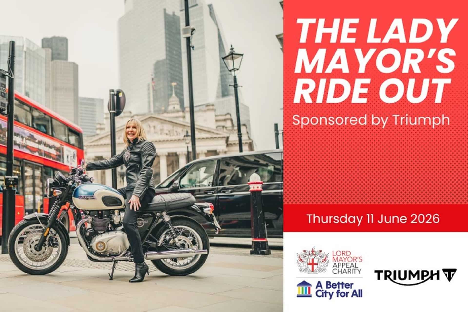 “Lady Mayor Ride Out”: la alcaldesa de Londres encabezará esta marcha solidaria sobre una Triumph