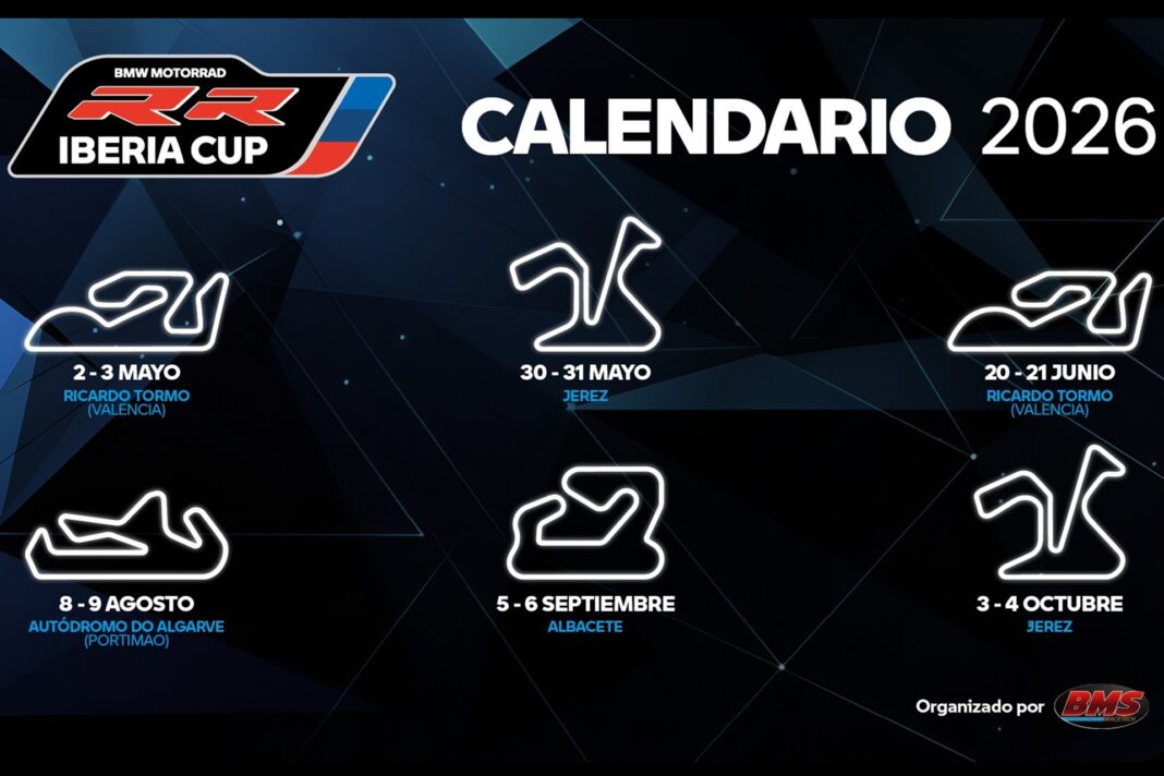 La BMW Motorrad RR Iberia Cup 2026 arranca motores el próximo fin de semana en Valencia