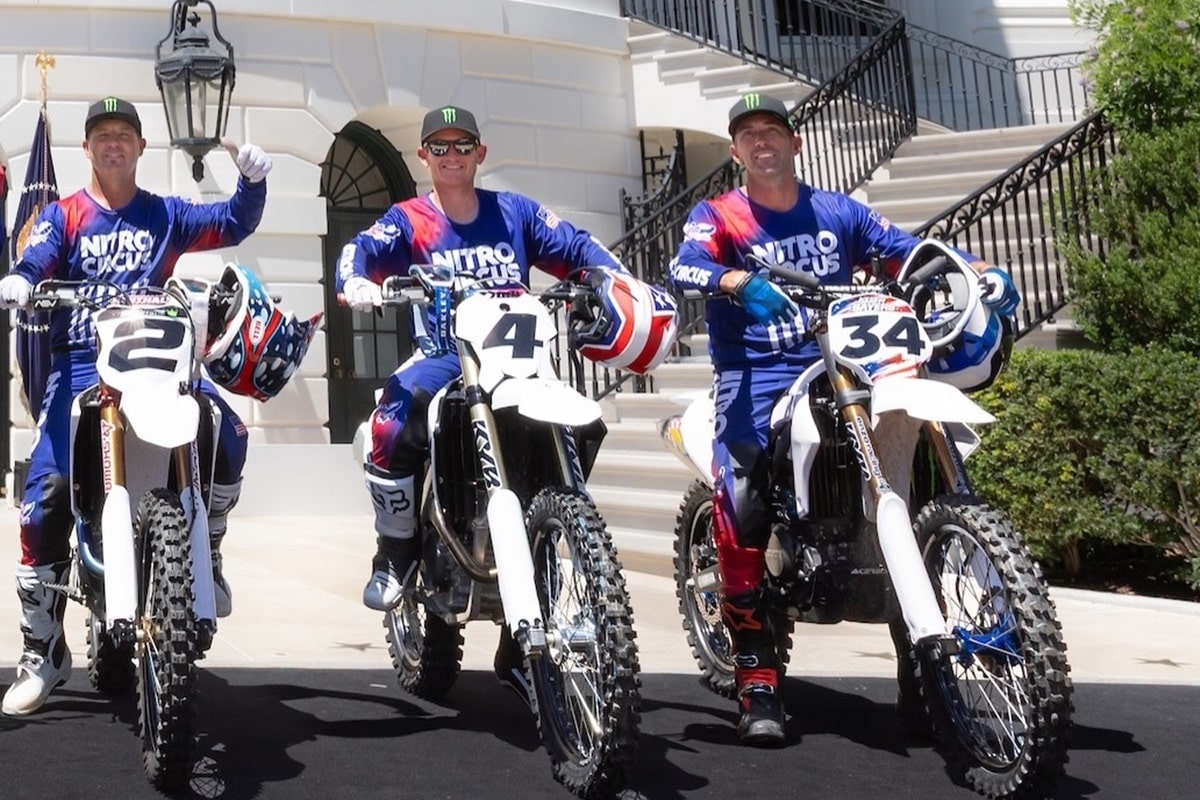 Travis Pastrana convierte el jardín de la Casa Blanca en su circuito particular de acrobacias
