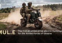 Ucrania mete en combate la MUL.E, la primera moto eléctrica 2×2 del mundo que puede pisar una mina sin detonarla