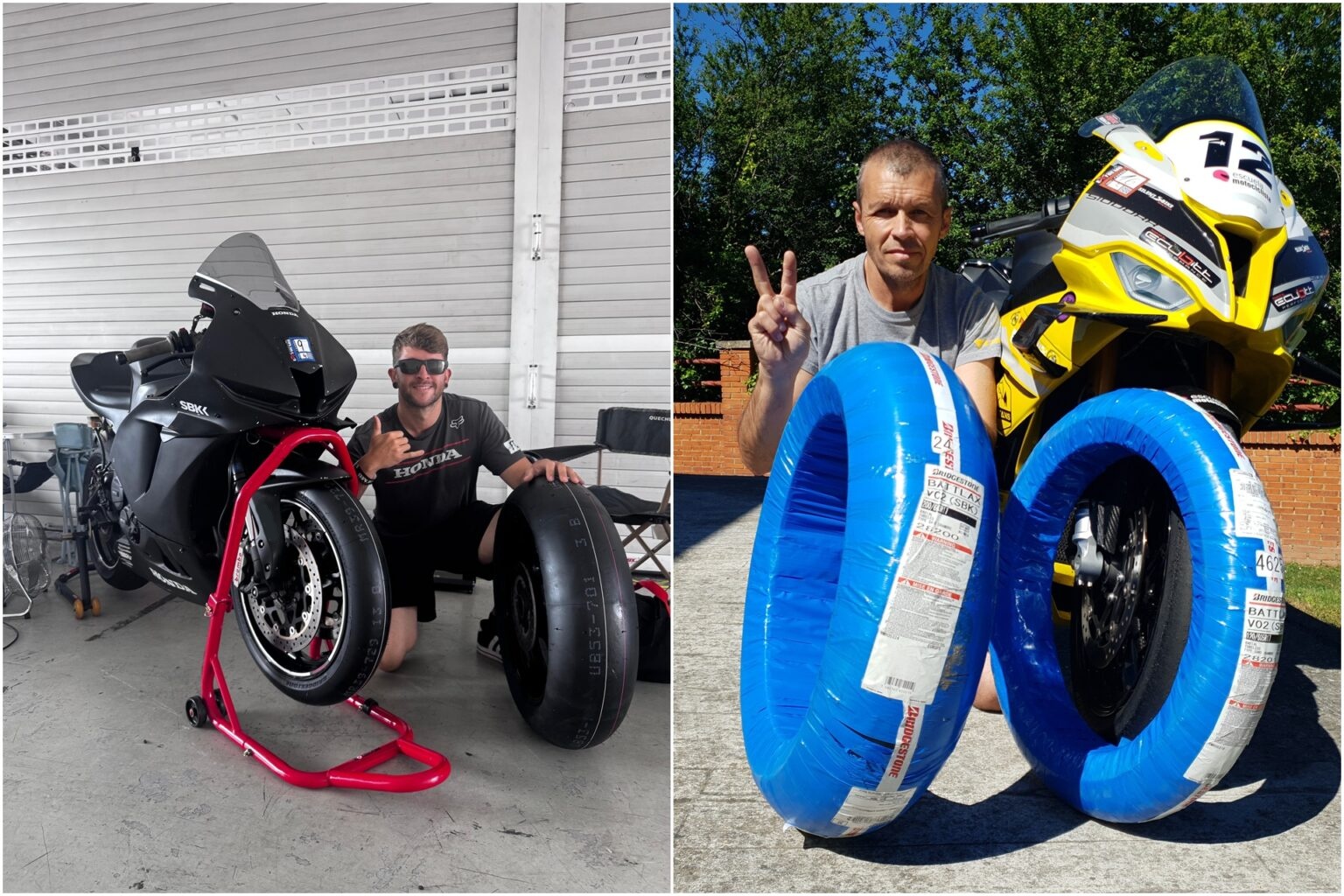 Antón y Alfredo, ganadores del Reto Bridgestone-SoyMotero.net 2026 con los Battlax Racing V02