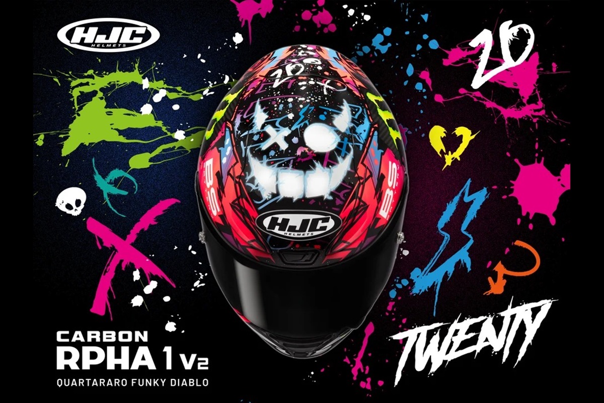 HJC lanza su nueva edición limitada “Funky Diablo” sobre su modelo insignia el RPHA 1 V2 Carbon