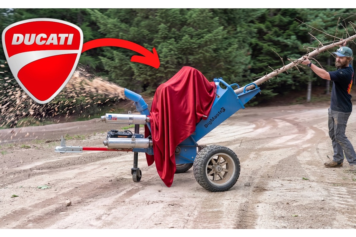Triturar madera nunca volverá a ser lo mismo cuando conozcas el “nuevo modelo” de Grind Hard Plumbing con el motor de una Ducati 750SS