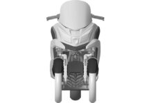 KYMCO prepara un nuevo scooter de 3 ruedas de aspecto compacto y un diseño específico del tren delantero