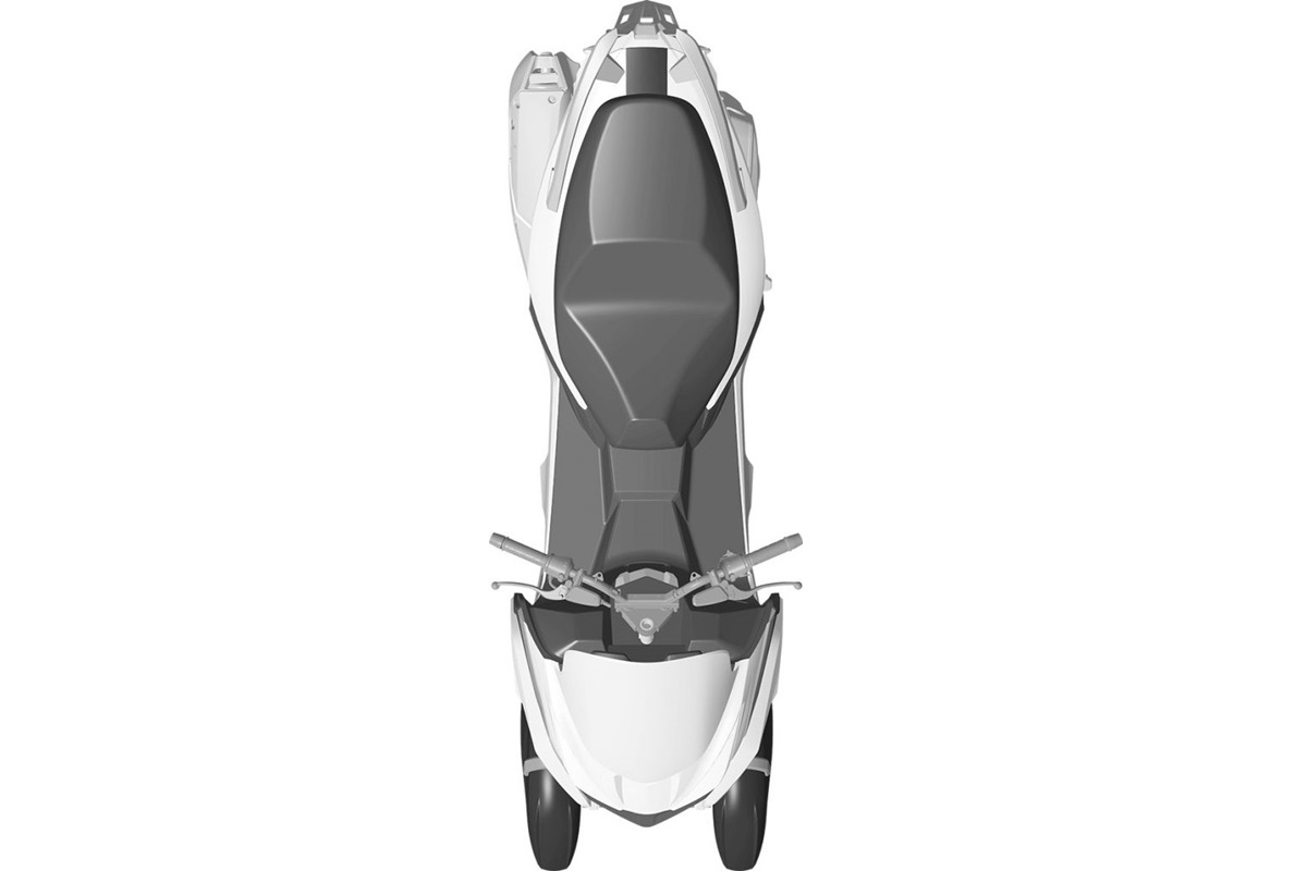 KYMCO prepara un nuevo scooter de 3 ruedas de aspecto compacto y un diseño específico del tren delantero