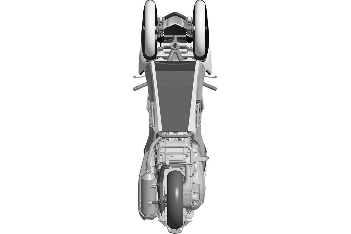 KYMCO prepara un nuevo scooter de 3 ruedas de aspecto compacto y un diseño específico del tren delantero